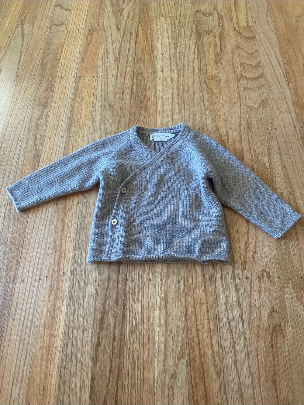 Bonpoint Gray Wrap Cardigan Sweater 18 M